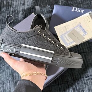 Dior Men's Gray and Black Sneakers